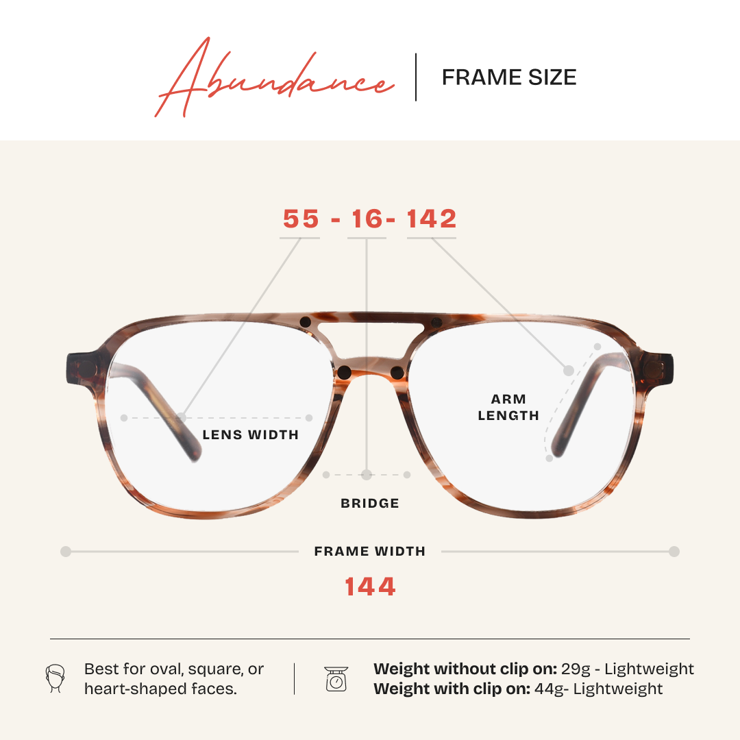 Abundance Clear Prescription Lenses (Base Frame Only)