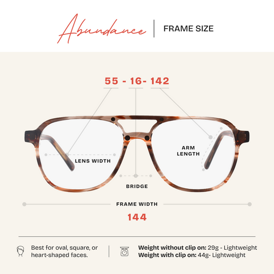 Abundance Clear Prescription Lenses (Base Frame Only)