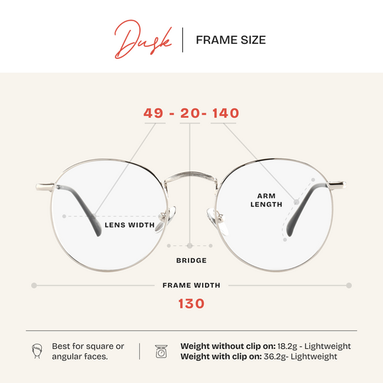 Dusk Magnetic Clear Prescription Lenses (Base Frame Only)