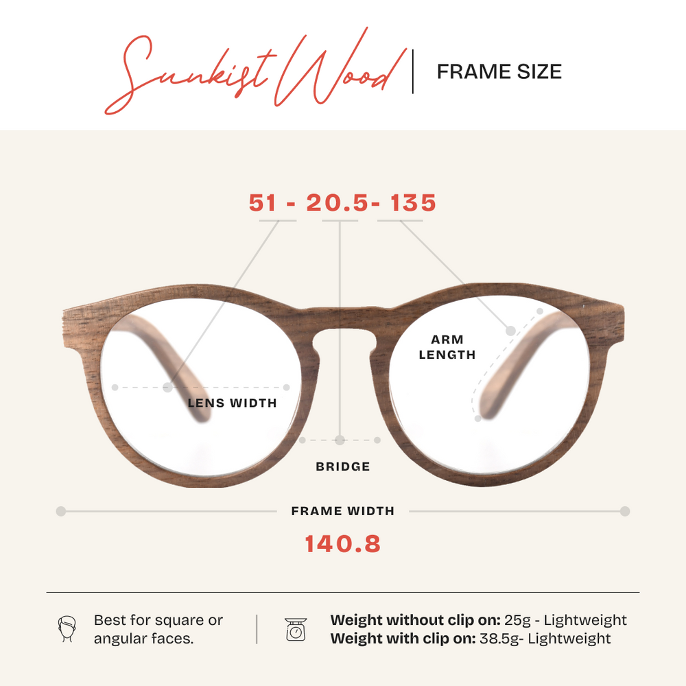 Sunkist Clear Prescription Lenses (Base Frame Only)