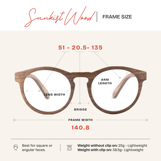 Sunkist Clear Prescription Lenses (Base Frame Only)